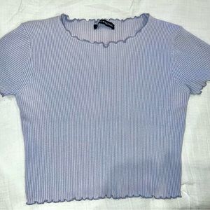 Light blue brandy Melville crop top size small/medium lettuce trim
